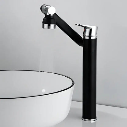 Modern antique bronze bathroom sink faucet with textured knob