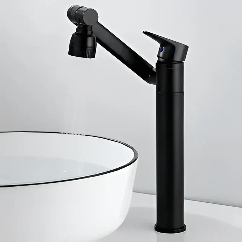 Modern antique bronze bathroom sink faucet with textured knob