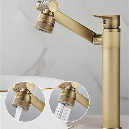Modern antique bronze bathroom sink faucet with textured knob
