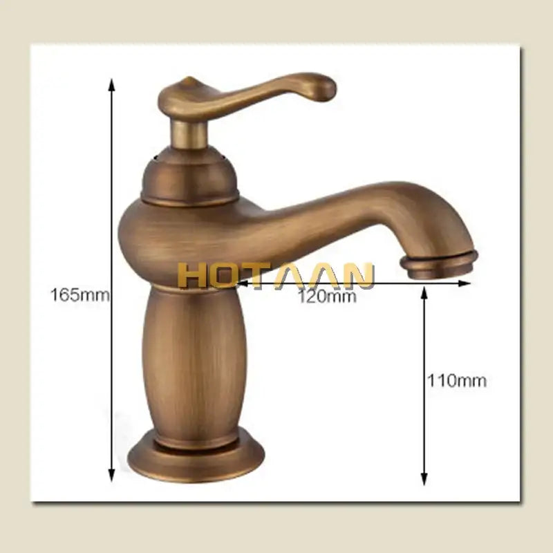 Antique europe style brass basin faucet bathroom single handle tap