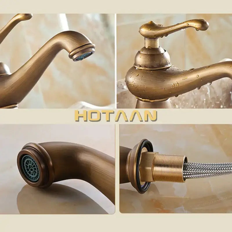 Antique europe style brass basin faucet bathroom single handle tap