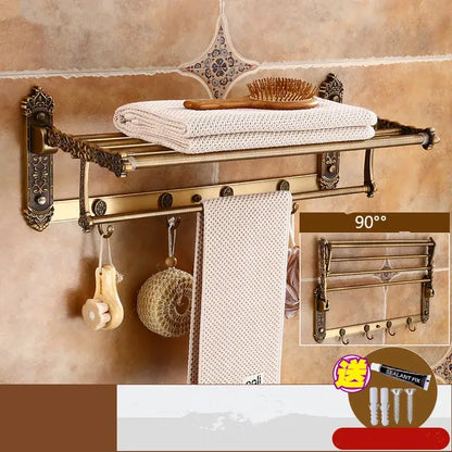 Antique bronze carved aluminum bathroom accessories set