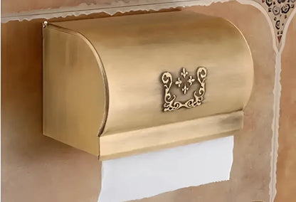 Antique bronze carved aluminum bathroom accessories set