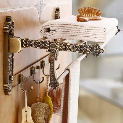Antique bronze carved aluminum bathroom accessories set
