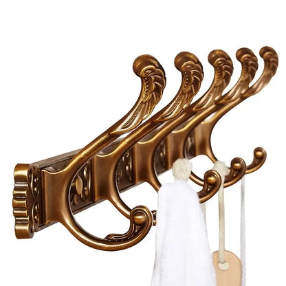 Antique bronze carved robe hook rack for bathroom and kitchen