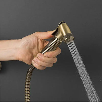 Antique bronze bidet sprayer set with ornate detail bathroom shower