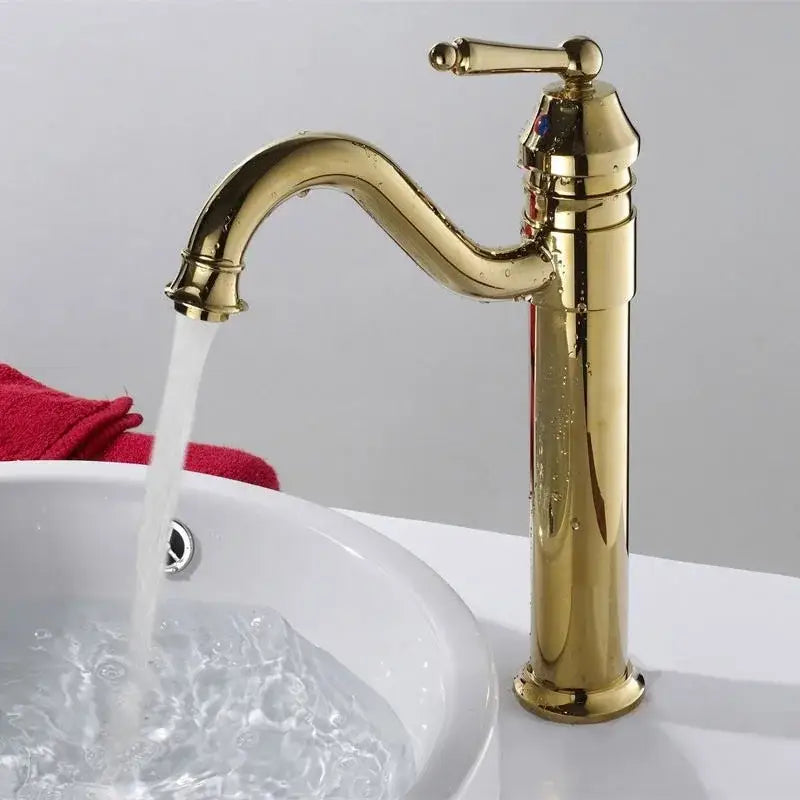 Antique bronze finish floral ceramic handle bathroom sink faucet