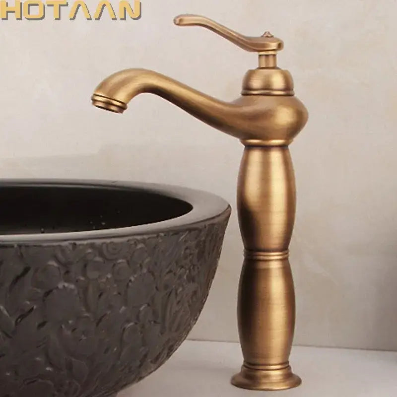 Antique bronze tall basin faucet bathroom luxury solid copper mixer