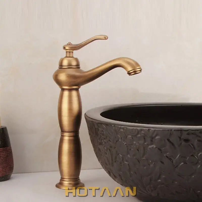 Antique bronze tall basin faucet bathroom luxury solid copper mixer