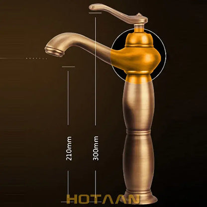 Antique bronze tall basin faucet bathroom luxury solid copper mixer