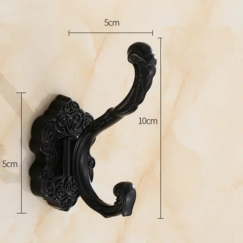 Antique bronze ornate wall hooks for bedroom metal scrollwork rack