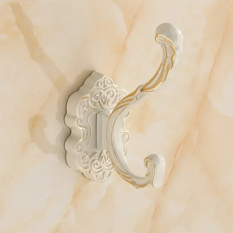 Antique bronze ornate wall hooks for bedroom metal scrollwork rack