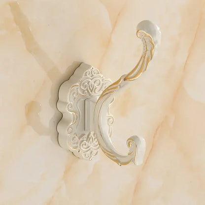 Antique bronze ornate wall hooks for bedroom metal scrollwork rack