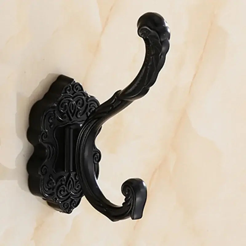 Antique bronze ornate wall hooks for bedroom metal scrollwork rack