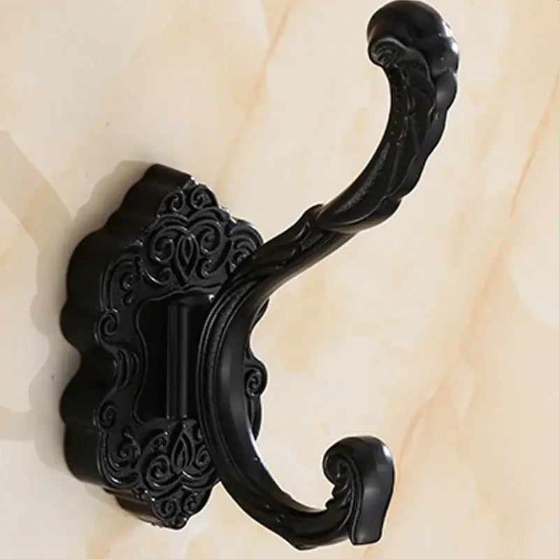 Antique bronze ornate wall hooks for bedroom metal scrollwork rack