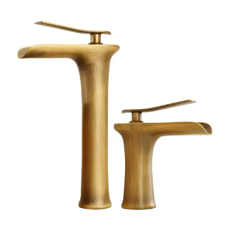 Modern antique bronze waterfall bathroom faucet with hot & cold mixer tap