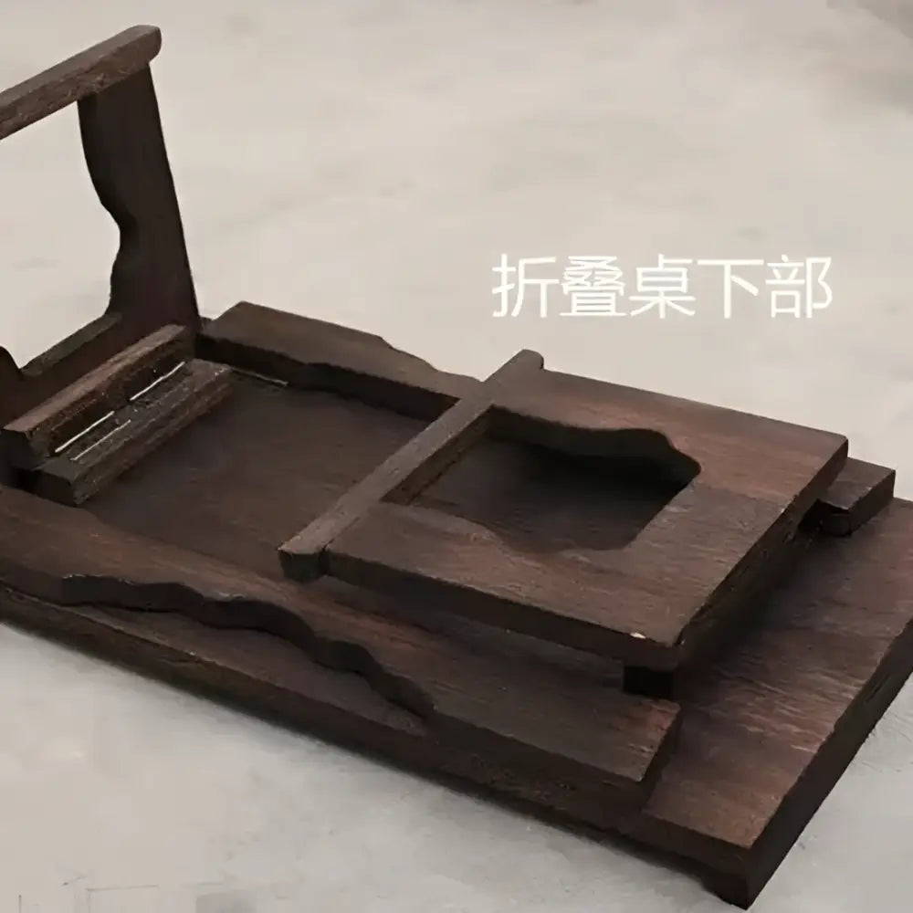 Antique chinese dark solid wood foldable table for tea room