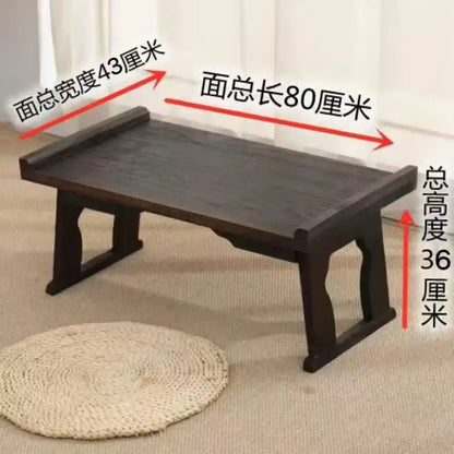 Antique chinese dark solid wood foldable table for tea room