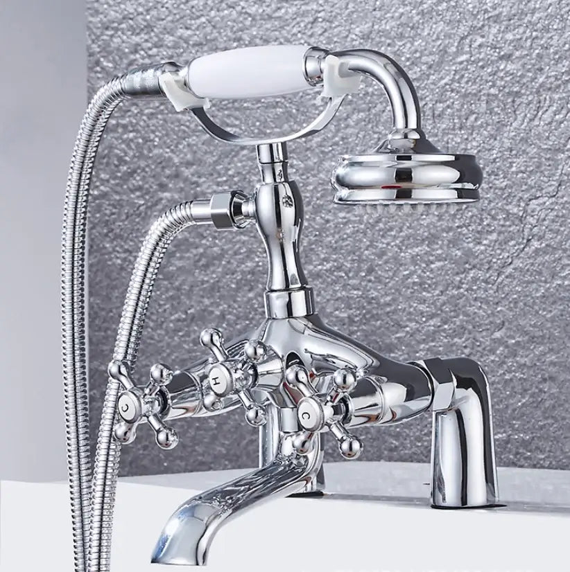 Vintage antique chrome bathtub shower mixer faucet – bathroom set