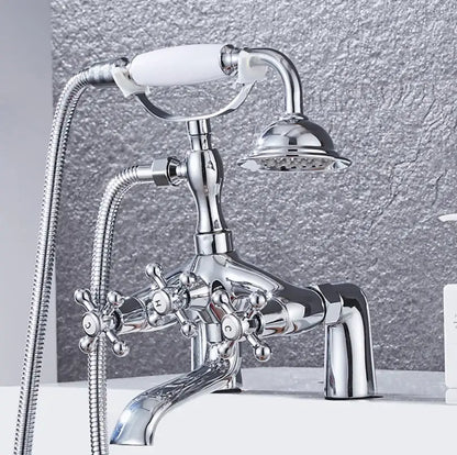 Vintage antique chrome bathtub shower mixer faucet – bathroom set
