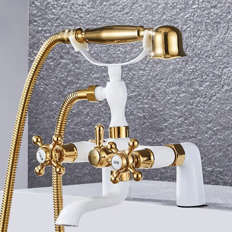 Vintage antique chrome bathtub shower mixer faucet – bathroom set