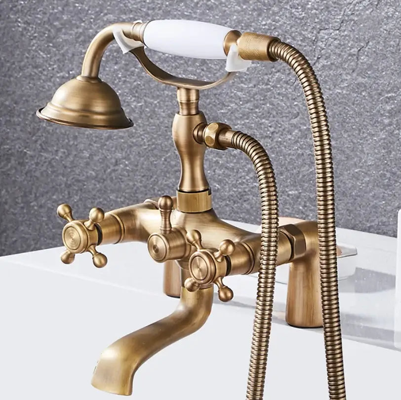 Vintage antique chrome bathtub shower mixer faucet – bathroom set