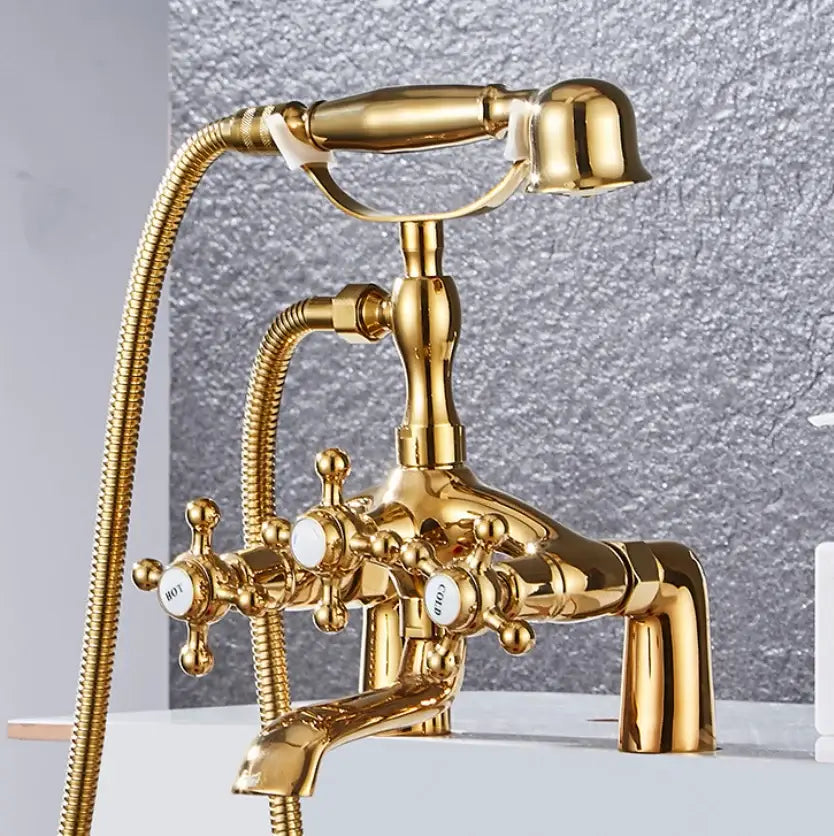 Vintage antique chrome bathtub shower mixer faucet – bathroom set