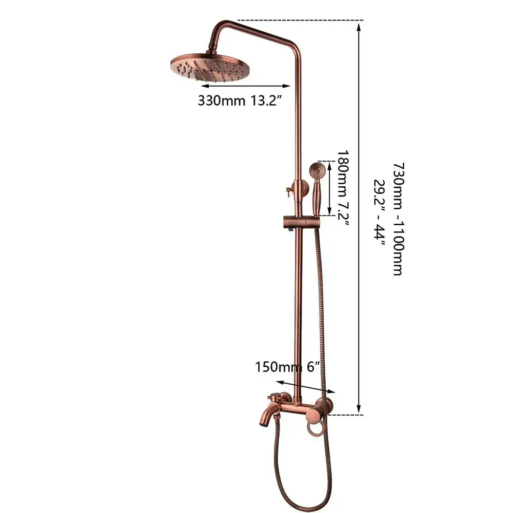 Modern rose gold antique copper shower set with hand shower bathroom