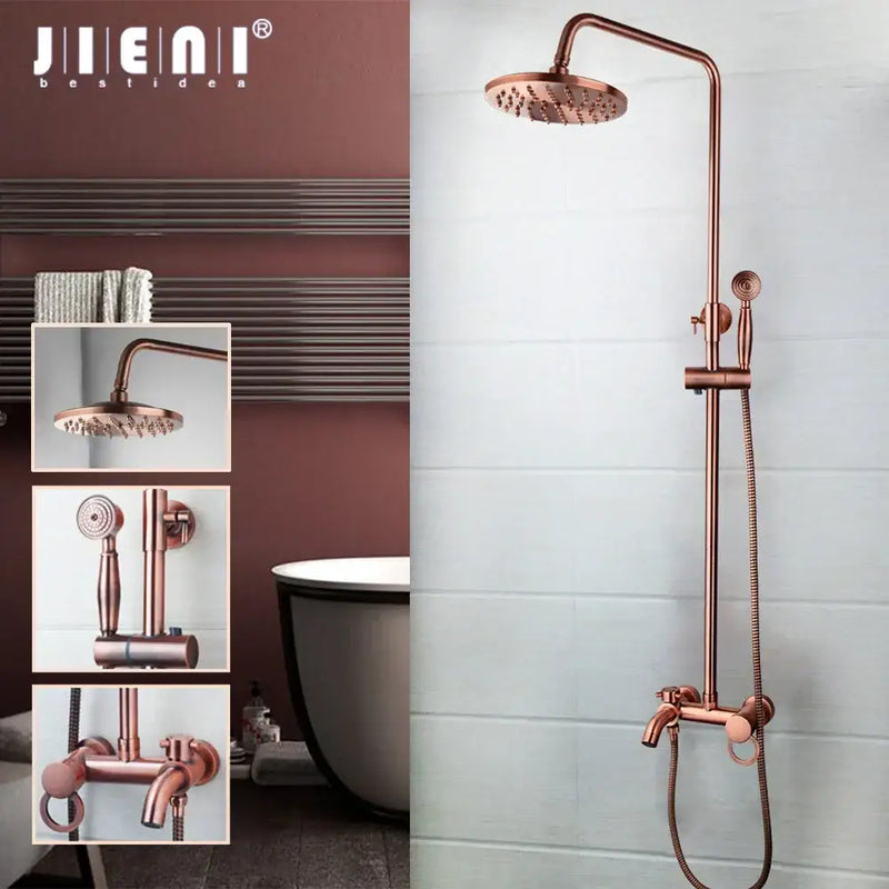 Modern rose gold antique copper shower set with hand shower bathroom