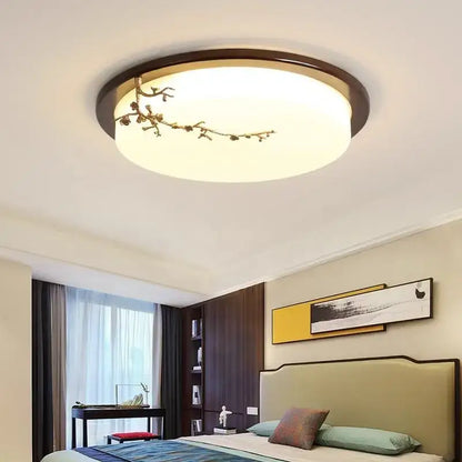 Antique copper led ceiling light traditional chinese art living room