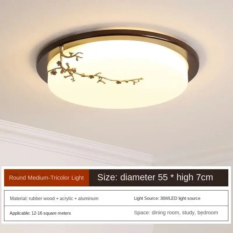 Antique copper led ceiling light traditional chinese art living room