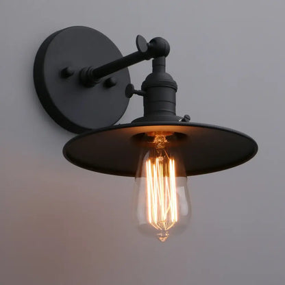 Industrial matte black wall sconce – bedroom antique finish light