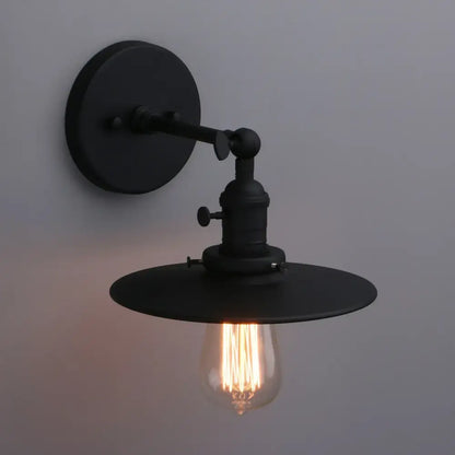 Industrial matte black wall sconce – bedroom antique finish light