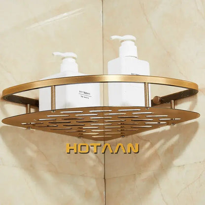 Antique finish aluminum shower basket bathroom corner caddy