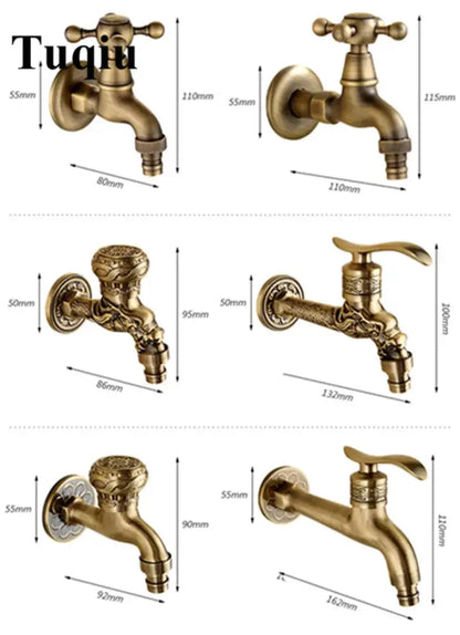 Antique dragon brass garden bibcocks tap garden washing faucet