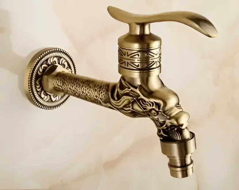 Antique dragon brass garden bibcocks tap garden washing faucet
