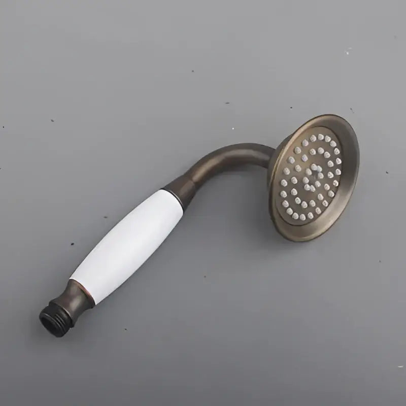 Antique brass & black handheld shower head bathroom set