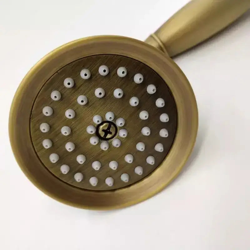 Antique brass & black handheld shower head bathroom set