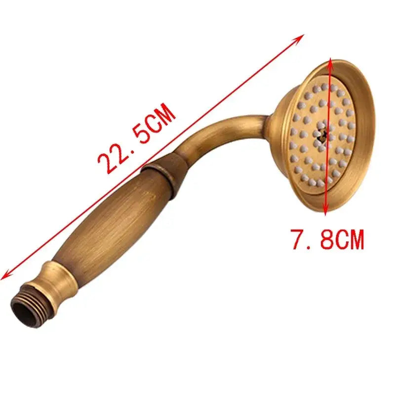 Antique brass & black handheld shower head bathroom set