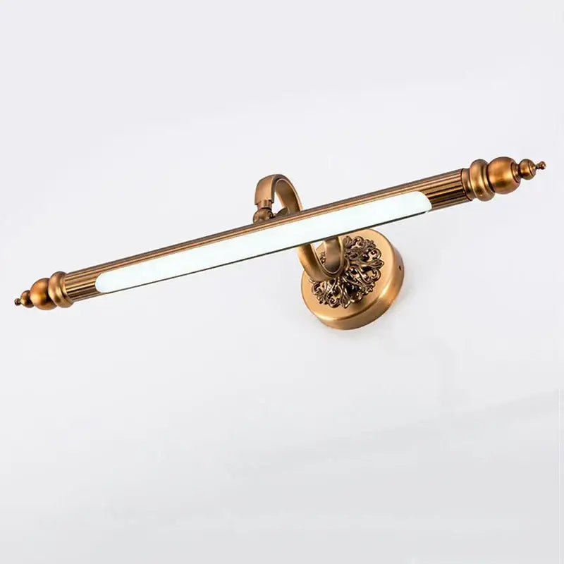 Antique golden ornate led mirror lamp bedroom bronze vanity light