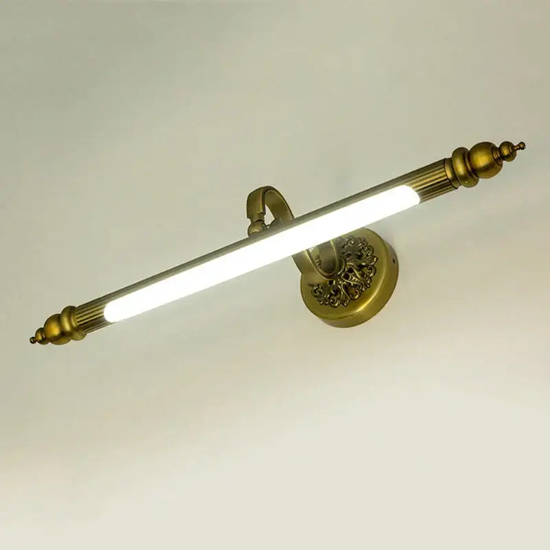 Antique golden ornate led mirror lamp bedroom bronze vanity light