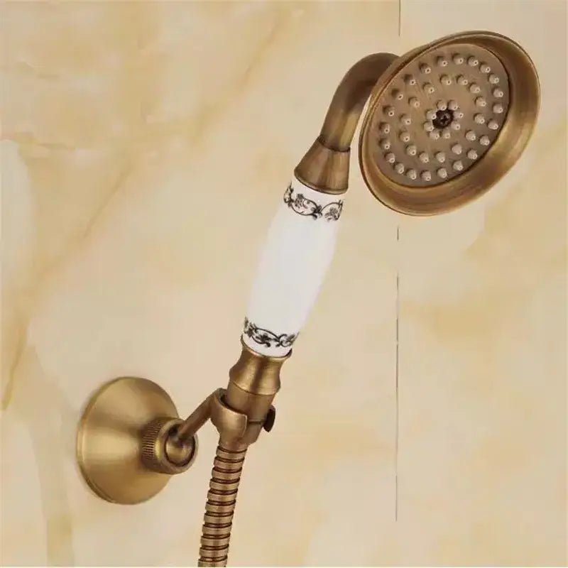 Antique brass handheld shower head holder – bathroom bidet stand