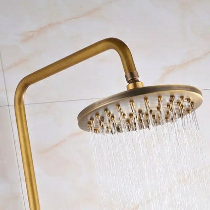 Antique brass rainfall shower mixer tap set bathroom faucet assembly