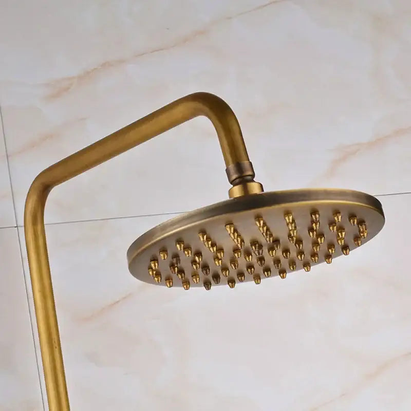 Antique brass rainfall shower mixer tap set bathroom faucet assembly