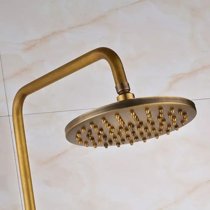 Antique brass rainfall shower mixer tap set bathroom faucet assembly