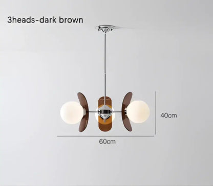 Antique style chandelier wood leaf pendant light – living room