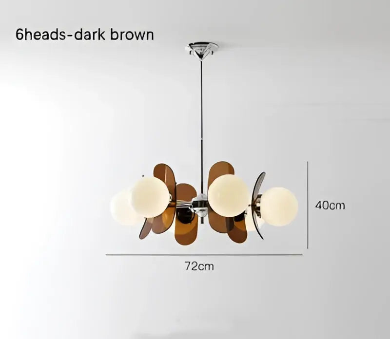 Antique style chandelier wood leaf pendant light – living room