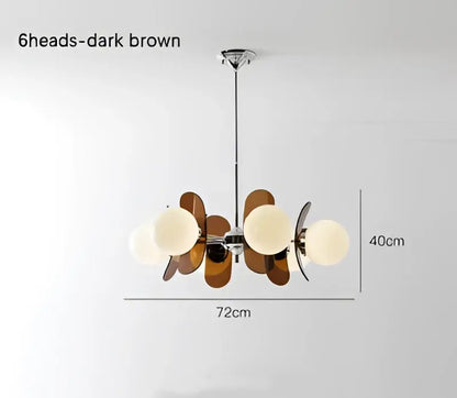 Antique style chandelier wood leaf pendant light – living room