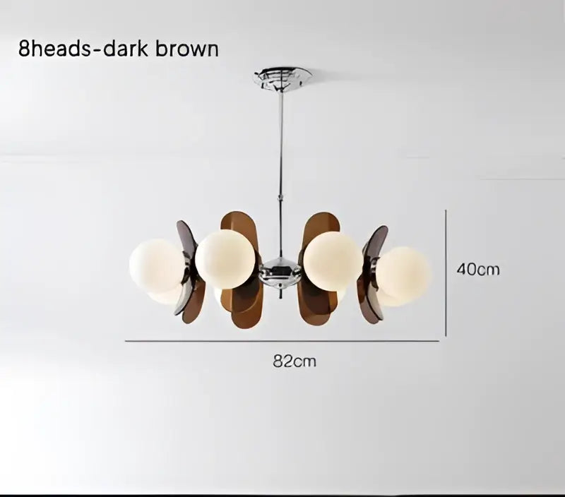 Antique style chandelier wood leaf pendant light – living room