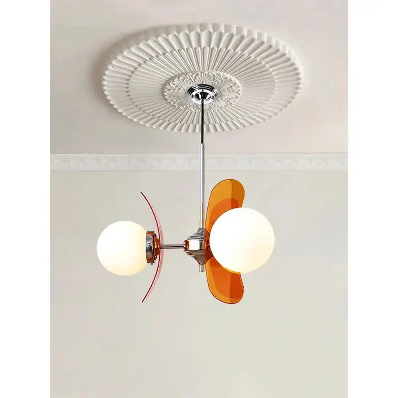 Antique style chandelier wood leaf pendant light – living room
